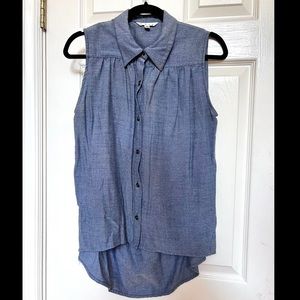 CAbi Heathered Sleeveless Top, Blue